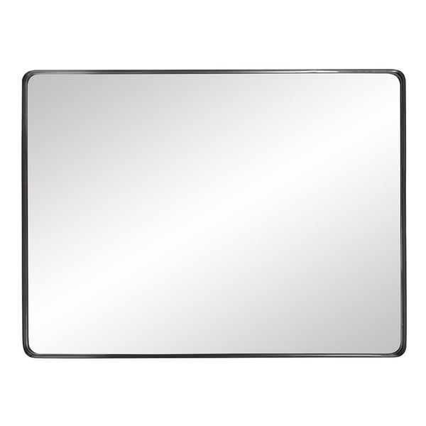Homeroots 40" Black Metal Framed Accent Mirror  Stainless Steel 383724