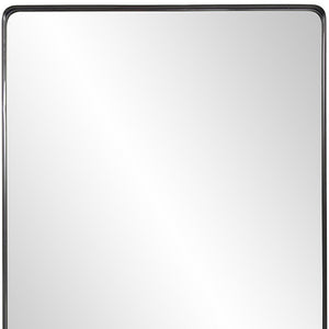 Homeroots 40" Black Metal Framed Accent Mirror  Stainless Steel 383724