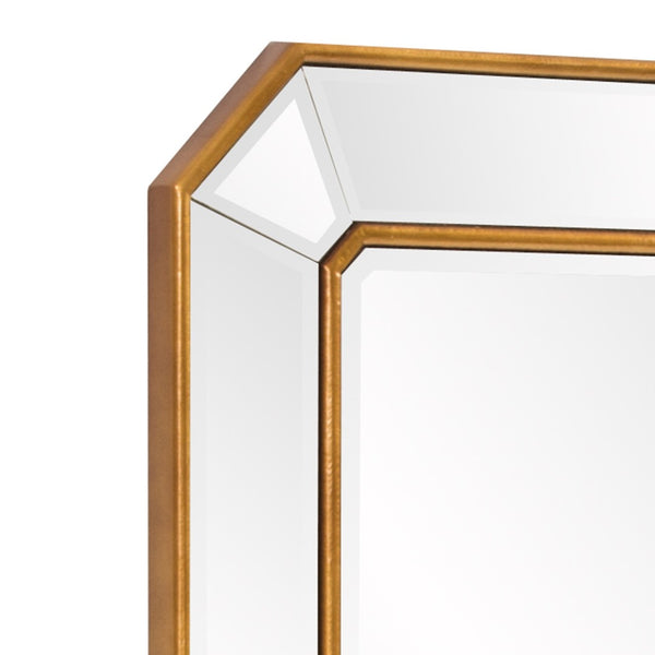 HomeRoots Recatngle Gold Leaf Mirror: Elegant Angled Corners, Versatile Decor, Ideal for Any Room, Ready to Hang 383725
