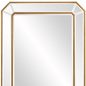 HomeRoots Recatngle Gold Leaf Mirror: Elegant Angled Corners, Versatile Decor, Ideal for Any Room, Ready to Hang 383725