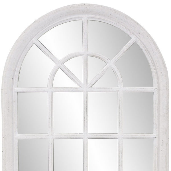 Homeroots 41" White Arch Framed Accent Mirror  Wood 383726