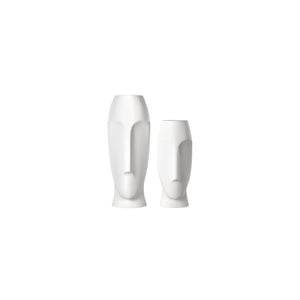 Homeroots Set Of Two Ceramic White Cylinder Table Vases  Ceramic 383727