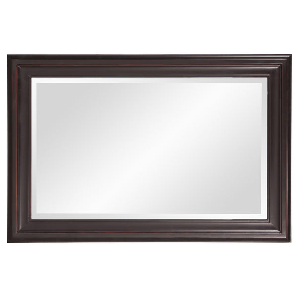 Homeroots Rectangle Oil Rubbed Bronze Finish Mirror With Wooden Bronze Frame  Wood 383729