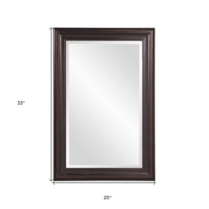 Homeroots Rectangle Oil Rubbed Bronze Finish Mirror With Wooden Bronze Frame  Wood 383729