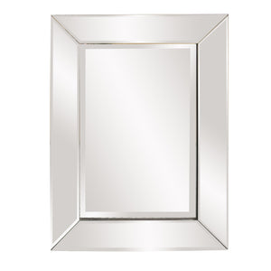 Homeroots 24" Clear Beveled Edge Frame Accent Mirror  Wood 383730