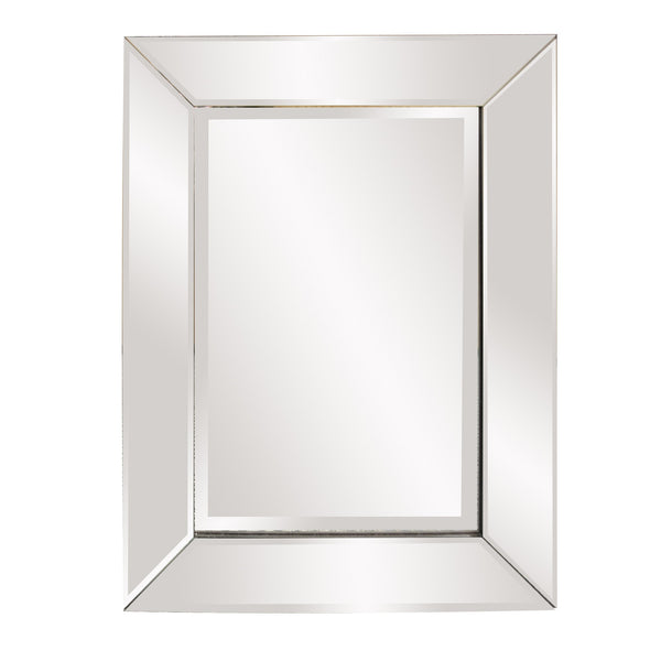 Homeroots 24" Clear Beveled Edge Frame Accent Mirror  Wood 383730