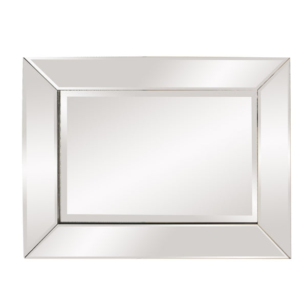 Homeroots 24" Clear Beveled Edge Frame Accent Mirror  Wood 383730