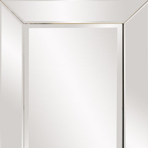 Homeroots 24" Clear Beveled Edge Frame Accent Mirror  Wood 383730