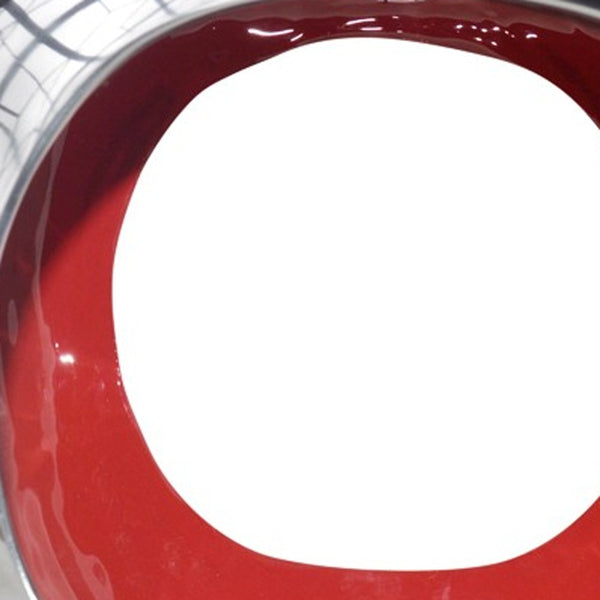 Homeroots 13" Red And Silver Buffed Aluminum Tabletop Sculpture  Buffed Aluminum 383739