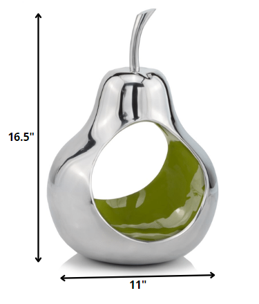 Homeroots 17" White And Silver Buffed Aluminum Tabletop Sculpture  Buffed Aluminum 383740