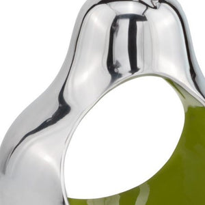 Homeroots 17" White And Silver Buffed Aluminum Tabletop Sculpture  Buffed Aluminum 383740