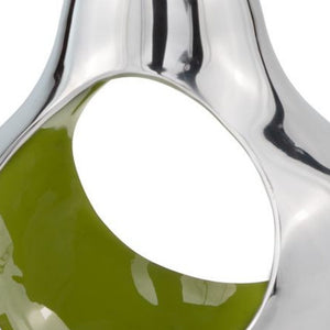 Homeroots 17" White And Silver Buffed Aluminum Tabletop Sculpture  Buffed Aluminum 383740