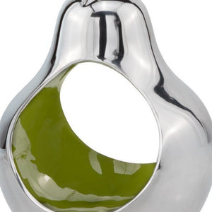 Homeroots 17" White And Silver Buffed Aluminum Tabletop Sculpture  Buffed Aluminum 383740