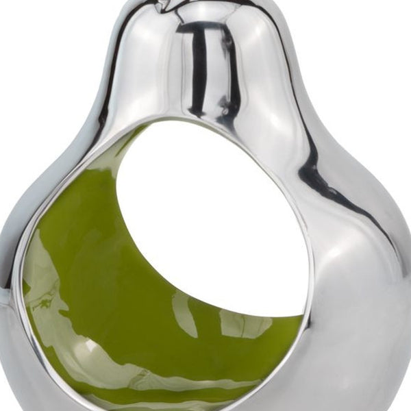 Homeroots 17" White And Silver Buffed Aluminum Tabletop Sculpture  Buffed Aluminum 383740