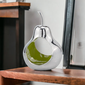 Homeroots 17" White And Silver Buffed Aluminum Tabletop Sculpture  Buffed Aluminum 383740