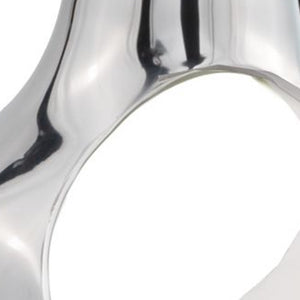 Homeroots 17" Silver And White Cast Aluminum Pear Shaped Accent Bowl   383742