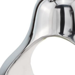 Homeroots 17" Silver And White Cast Aluminum Pear Shaped Accent Bowl   383742