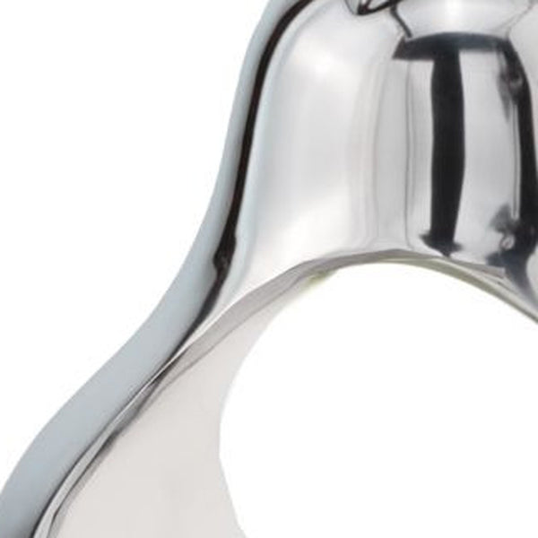 Homeroots 17" Silver And White Cast Aluminum Pear Shaped Accent Bowl   383742