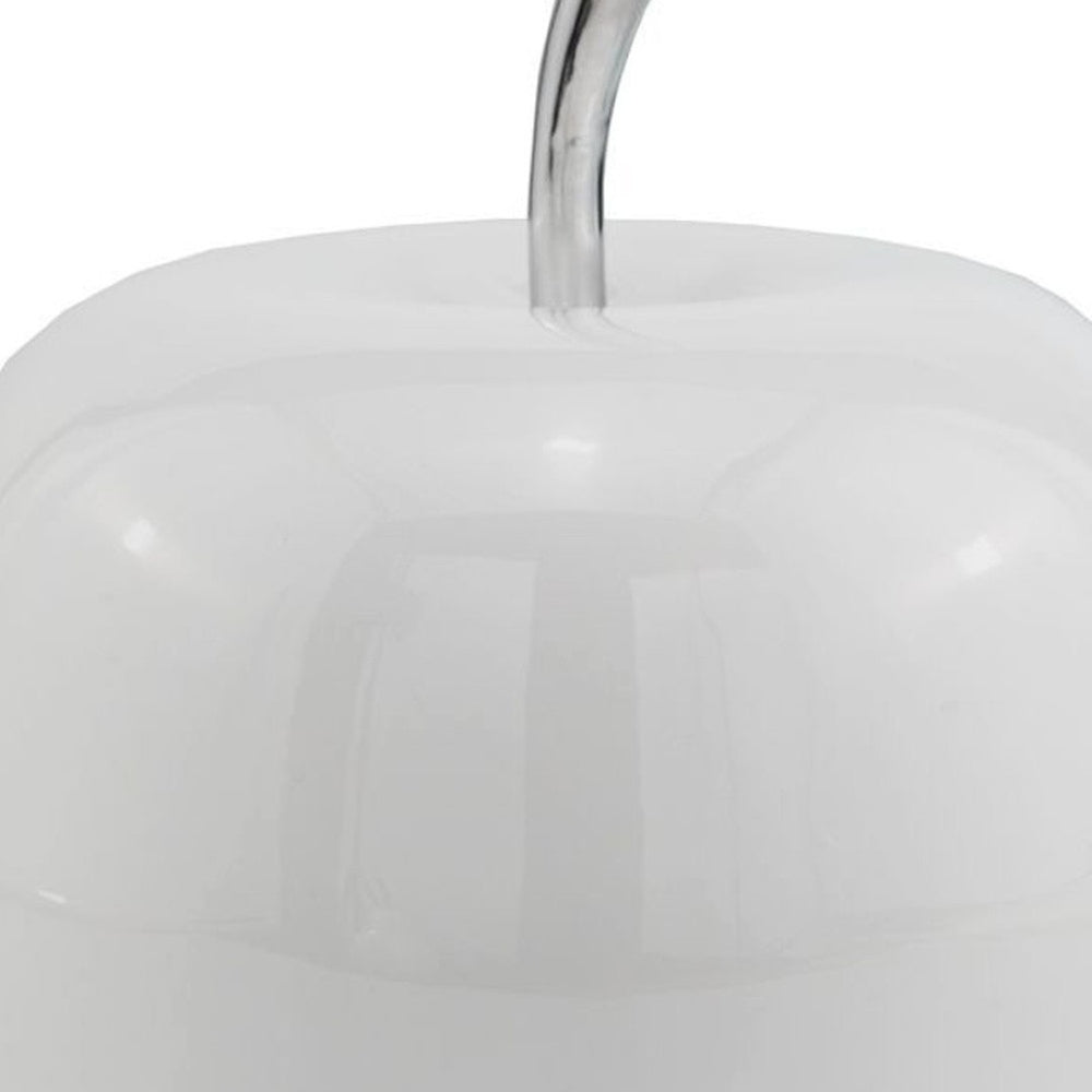 HomeRoots 13" White Aluminum Apple Sculpture - Sleek Modern Decorative Piece for Home, Gift for All Occasions 11 383753