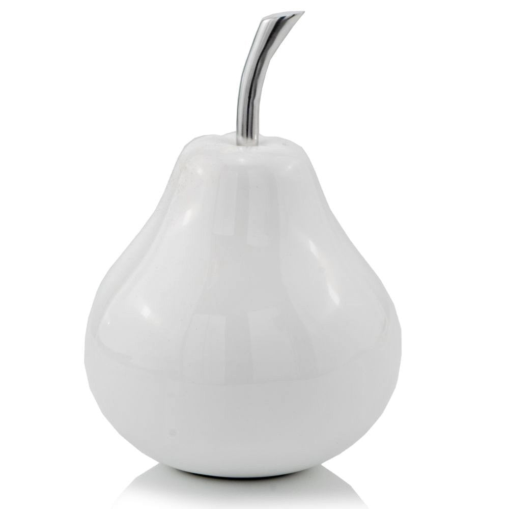 Homeroots White Jumbo Pear Shaped Aluminum Accent Home Decor  Aluminum 383754
