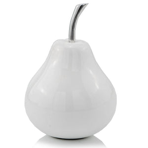 Homeroots White Jumbo Pear Shaped Aluminum Accent Home Decor  Aluminum 383754