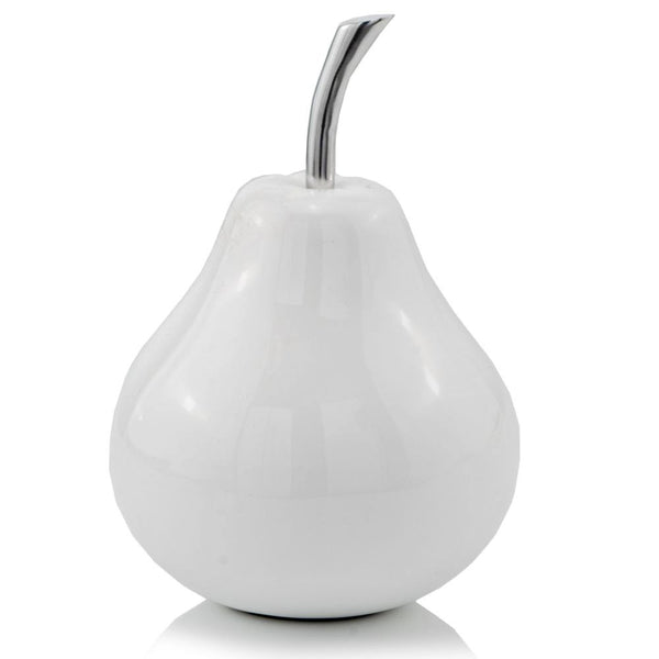 Homeroots White Jumbo Pear Shaped Aluminum Accent Home Decor  Aluminum 383754