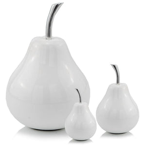 Homeroots White Jumbo Pear Shaped Aluminum Accent Home Decor  Aluminum 383754