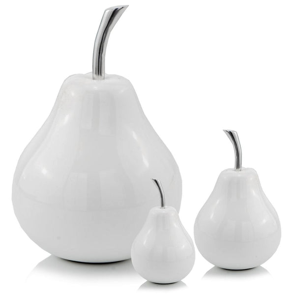 Homeroots White Jumbo Pear Shaped Aluminum Accent Home Decor  Aluminum 383754