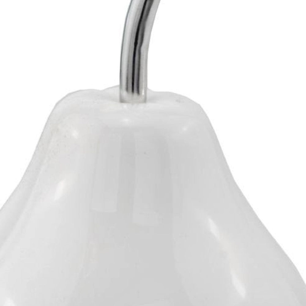 HomeRoots White Jumbo Pear-Shaped Aluminum Accent for Modern Home Decor – Elegant Centerpiece for Any Space 11 383754