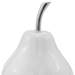 Homeroots White Jumbo Pear Shaped Aluminum Accent Home Decor  Aluminum 383754