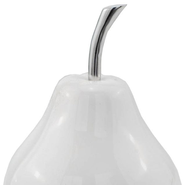 Homeroots White Jumbo Pear Shaped Aluminum Accent Home Decor  Aluminum 383754