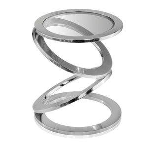 Homeroots 17" Silver Glass Round End Table   383759