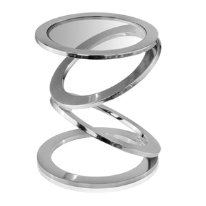 Homeroots 17" Silver Glass Round End Table   383759