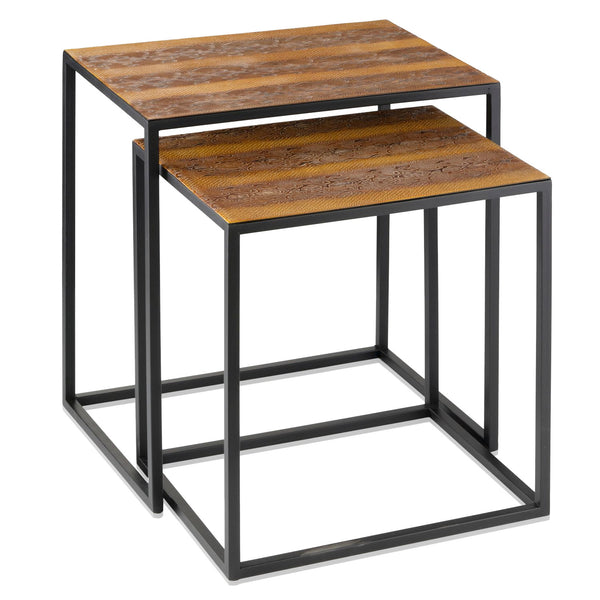 Homeroots 22" Black And Brown Resin End Table   383761