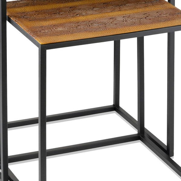 Homeroots 22" Black And Brown Resin End Table   383761
