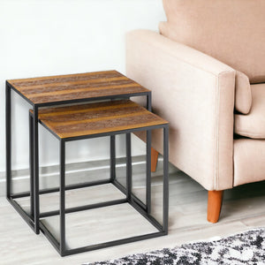 Homeroots 22" Black And Brown Resin End Table   383761
