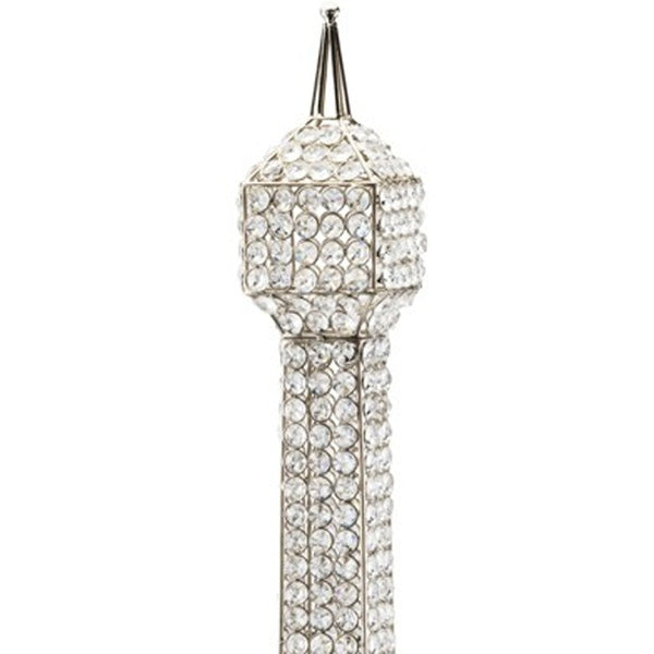 Homeroots 40" Silver Faux Crystal And Silver Tabletop Sculpture  Faux Crystal,Faux Silver 383775