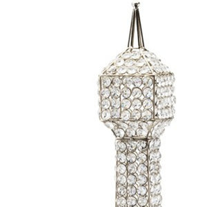 Homeroots 40" Silver Faux Crystal And Silver Tabletop Sculpture  Faux Crystal,Faux Silver 383775