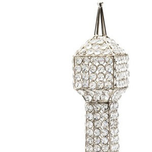 Homeroots 40" Silver Faux Crystal And Silver Tabletop Sculpture  Faux Crystal,Faux Silver 383775