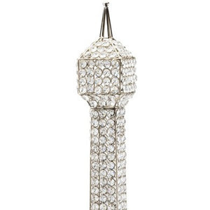 Homeroots 40" Silver Faux Crystal And Silver Tabletop Sculpture  Faux Crystal,Faux Silver 383775