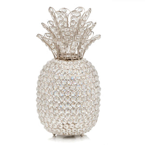 Homeroots 15" Silver Faux Crystal Decorative Pineapple  Faux Crystal,Faux Silver 383780