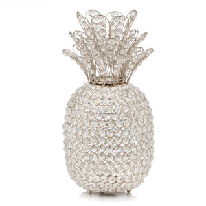 Homeroots 15" Silver Faux Crystal Decorative Pineapple  Faux Crystal,Faux Silver 383780