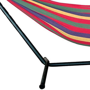 Homeroots Regatta Stripe Two Person Hammock With Stand  Steel 383788