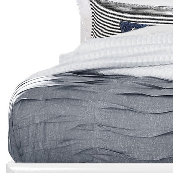 Homeroots White Solid Wood Full Eight Drawers Bed  Wood 383793