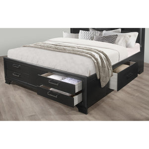 Homeroots Solid Wood Full Gray Eight Drawers Bed  Wood 383796