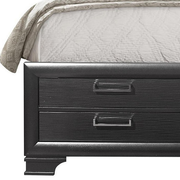 Homeroots Solid Wood Full Gray Eight Drawers Bed  Wood 383796
