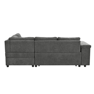 English Elm Mirod L Shaped Sleeper Sectional with Hidden Storage and Fold Out Bed for Apartments N760S0000030G