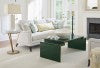Chelsea House Chatsworth Sculptural Table In Malachite Green With Polished Gold Edge — Elizabeth Wicker Design, 50" Wide 383821