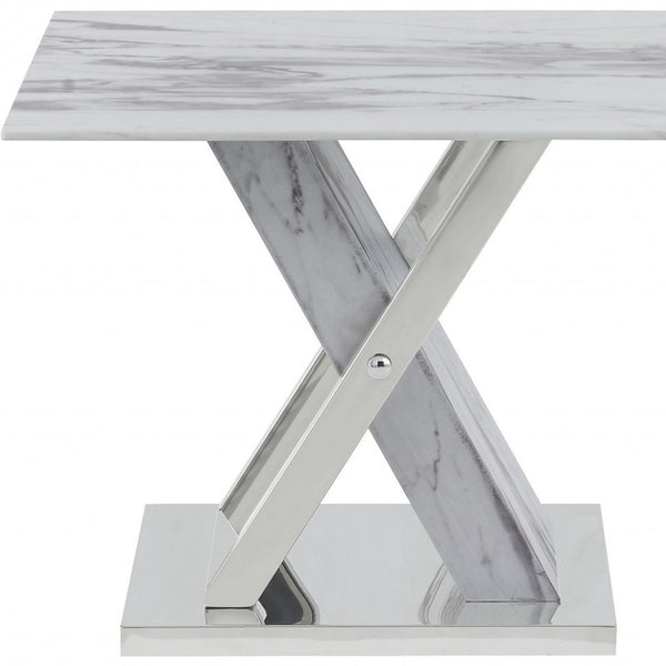 Homeroots 18" Silver And White Solid And Manufactured Wood Square End Table   383821