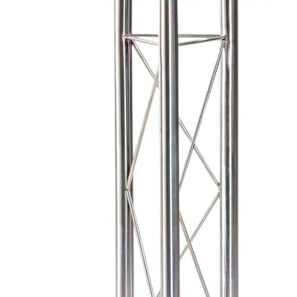 Homeroots 26" Clear Silver And Black Glass And Metal Round Bar Table   383822